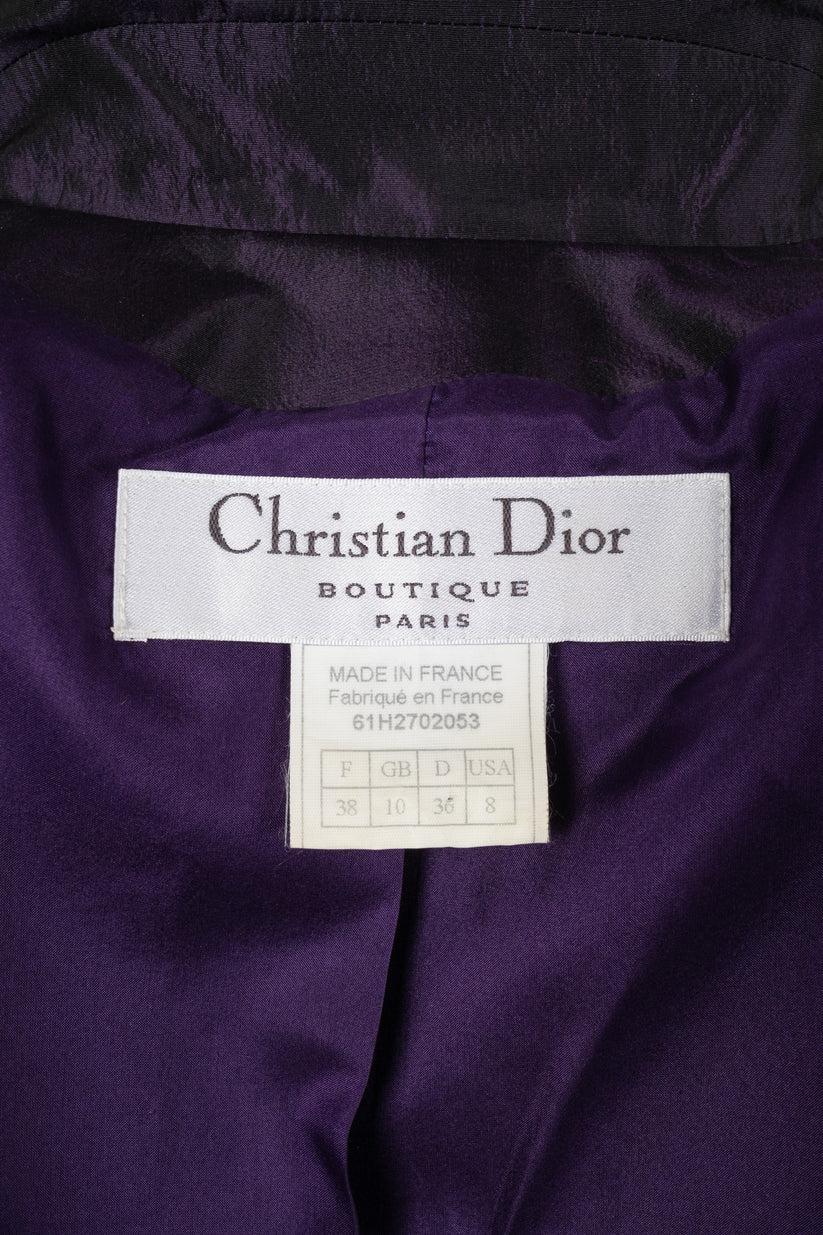 Christian Dior Purple Silk Set of Jacket and Skirt For Sale 2