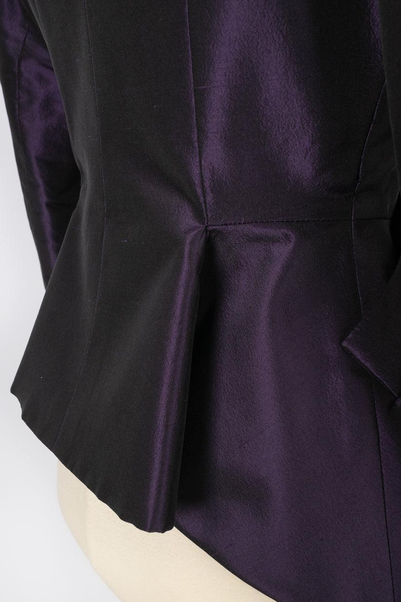 Christian Dior Purple Silk Set of Jacket and Skirt For Sale 4
