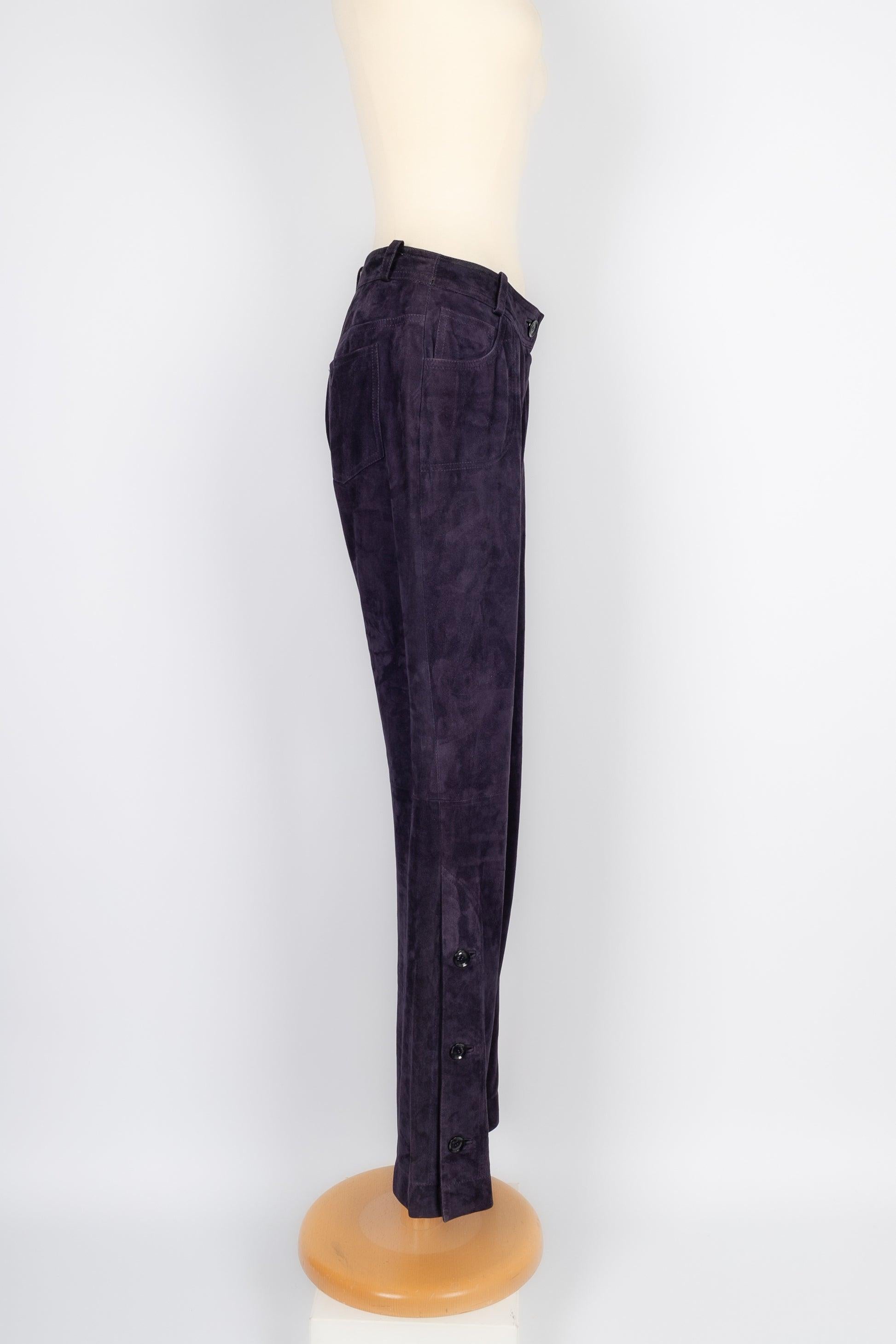 Women's Christian Dior Purple Suede Pants For Sale