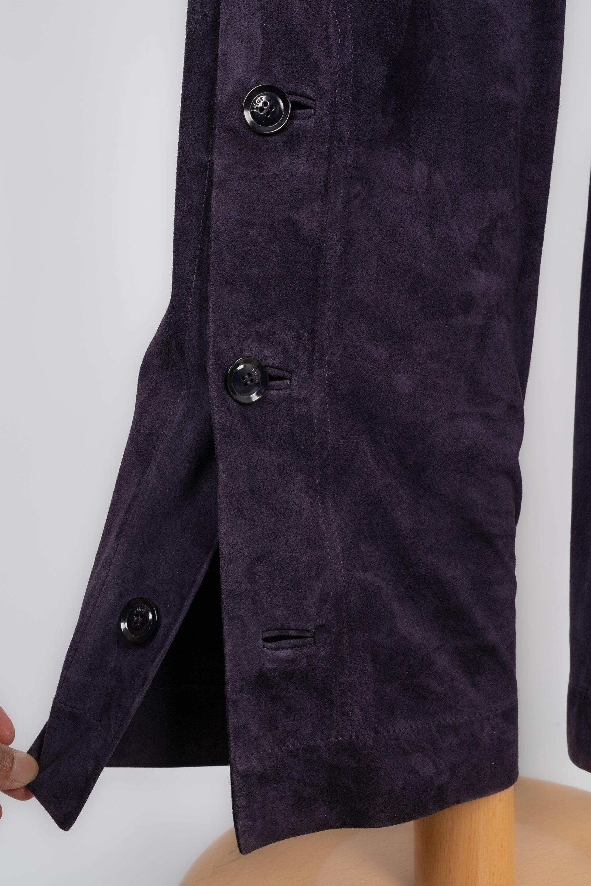 Christian Dior Pantalon en daim violet en vente 1