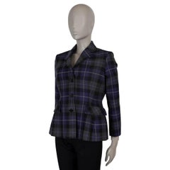CHRISTIAN DIOR purple wool 2025 CHECK'N'DIOR Blazer Jacket 38 S