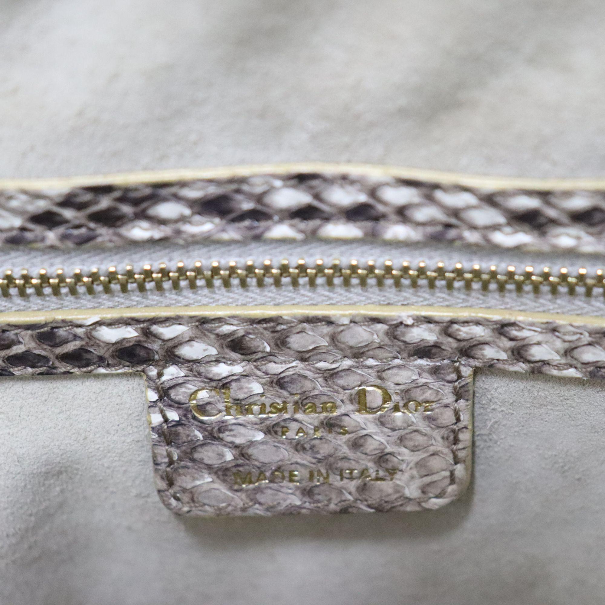 Christian Dior Python Frame Pocket Satchel 2