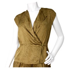 Christian Dior Python Print Silk Wrap Top & Pant Set circa 1970s