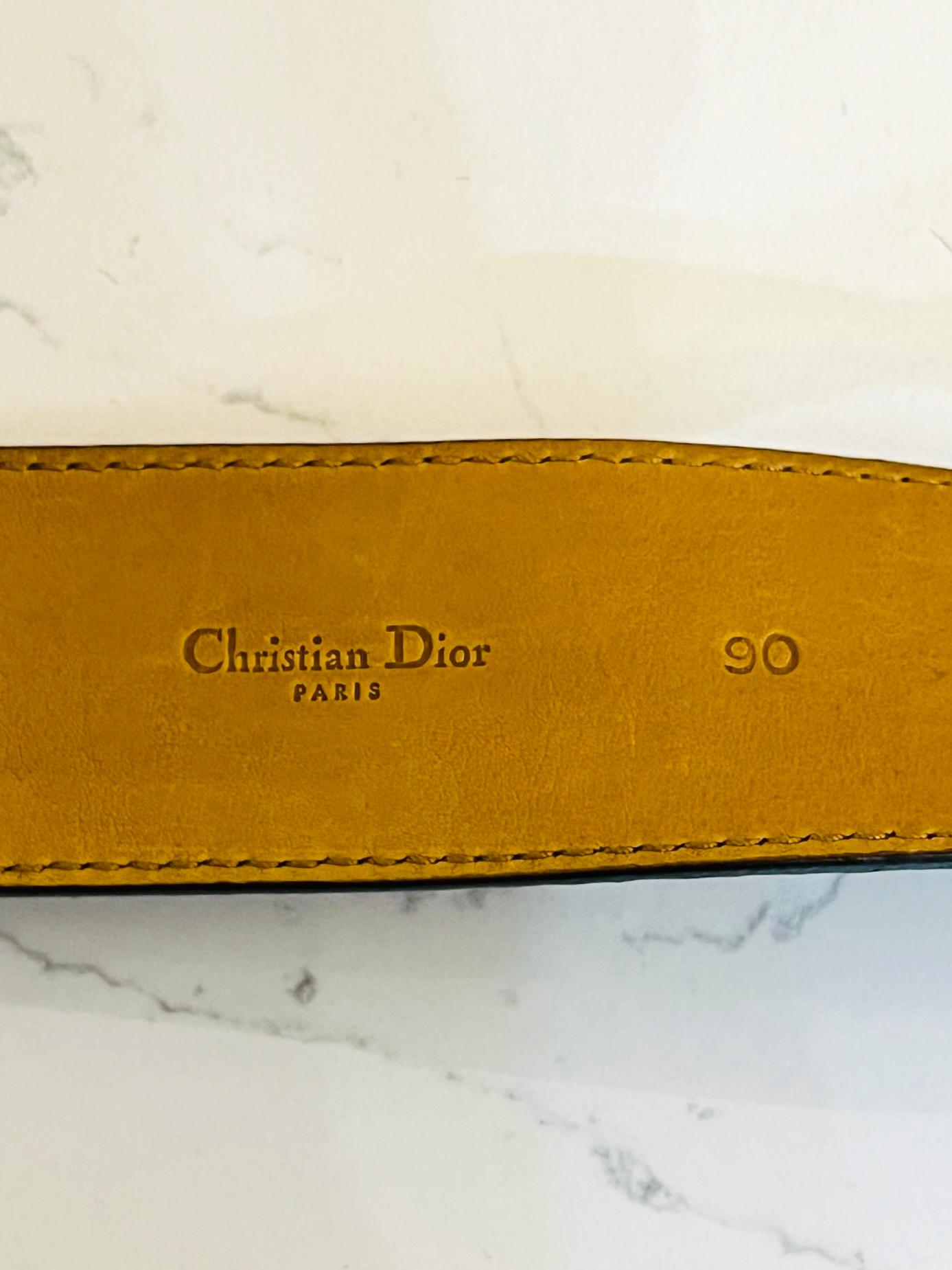 Christian Dior Python Skin Belt With Horn Embellished Buckle For Sale 4
