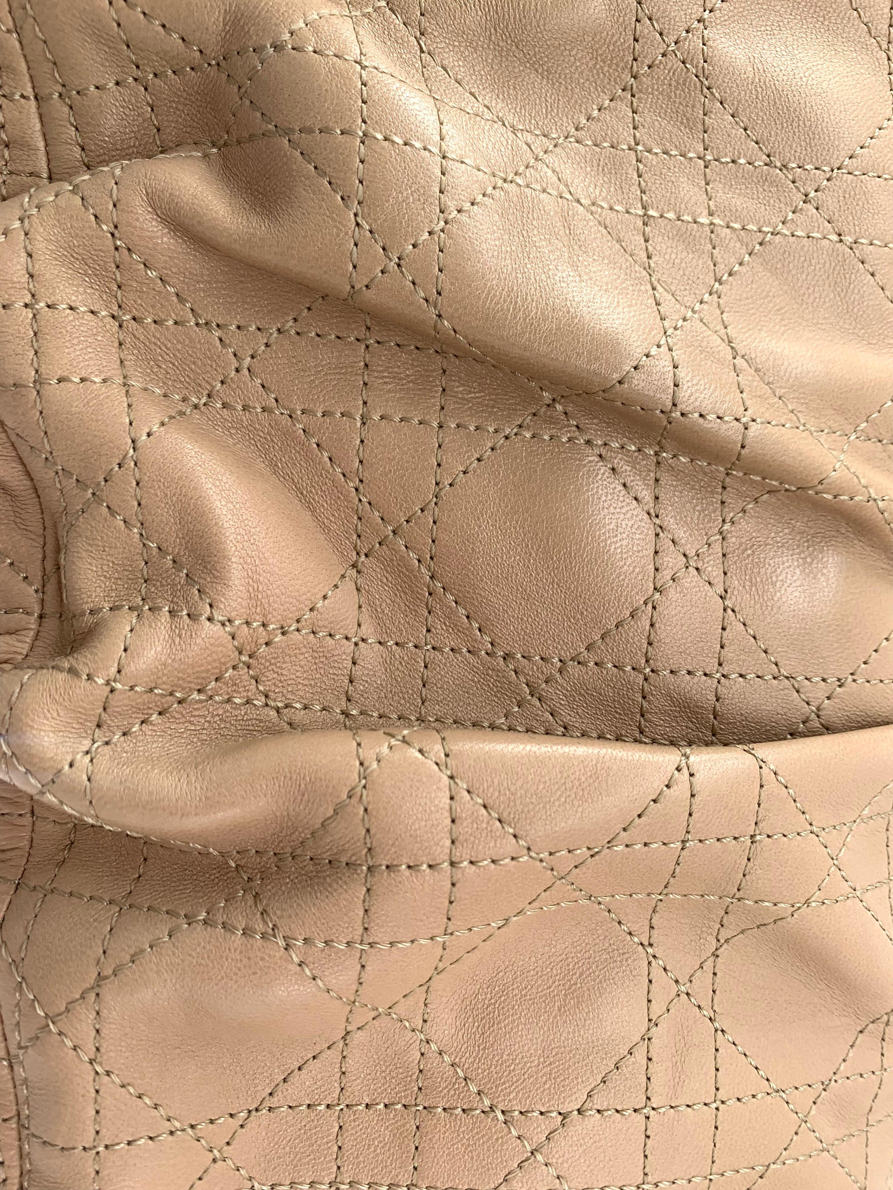Women's Christian Dior Quilted Beige Leather Knee High Stiletto Boots EU 40 For Sale