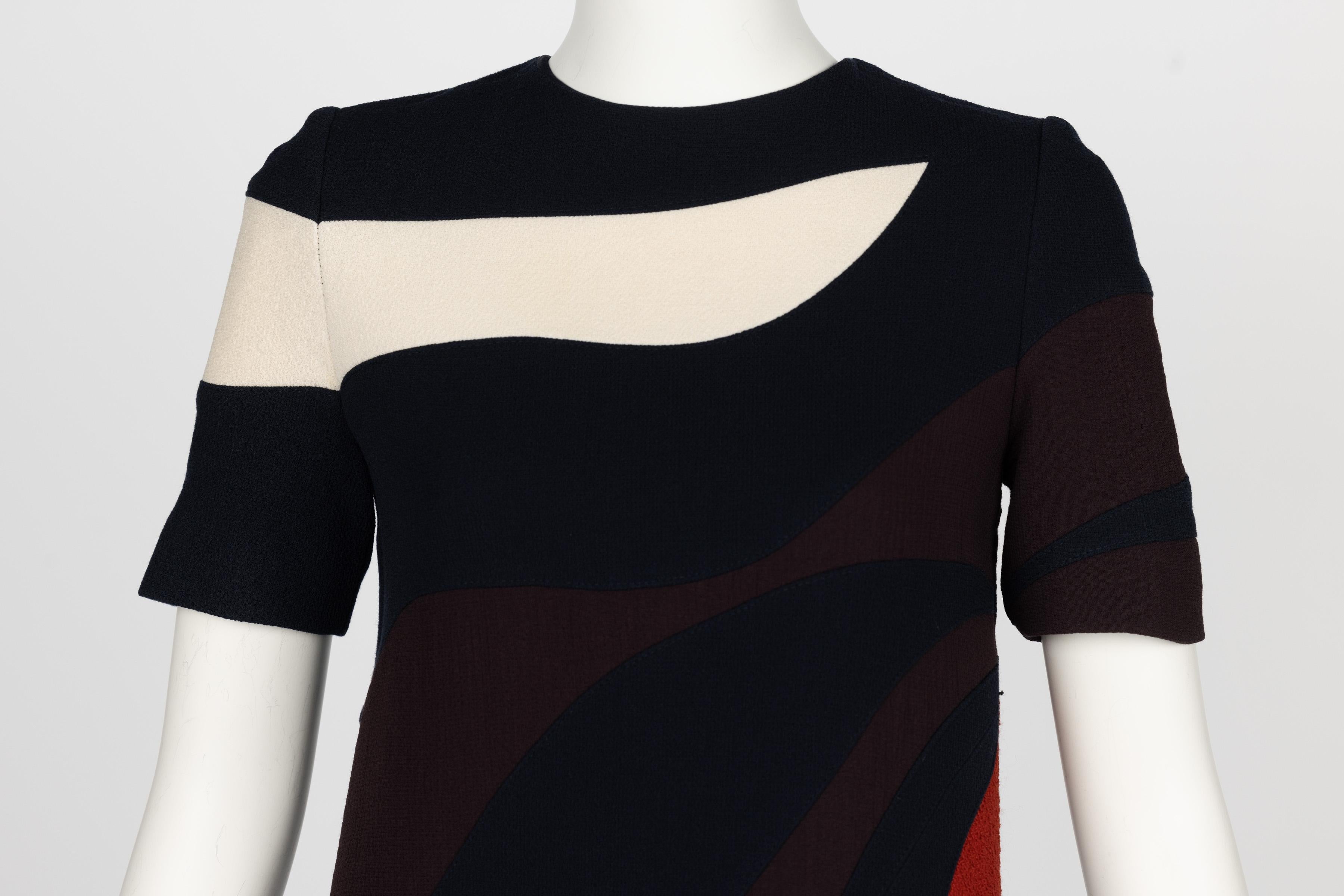 Christian Dior Raf Simmons Abstract Stripe Dress Runway Fall 2015  6