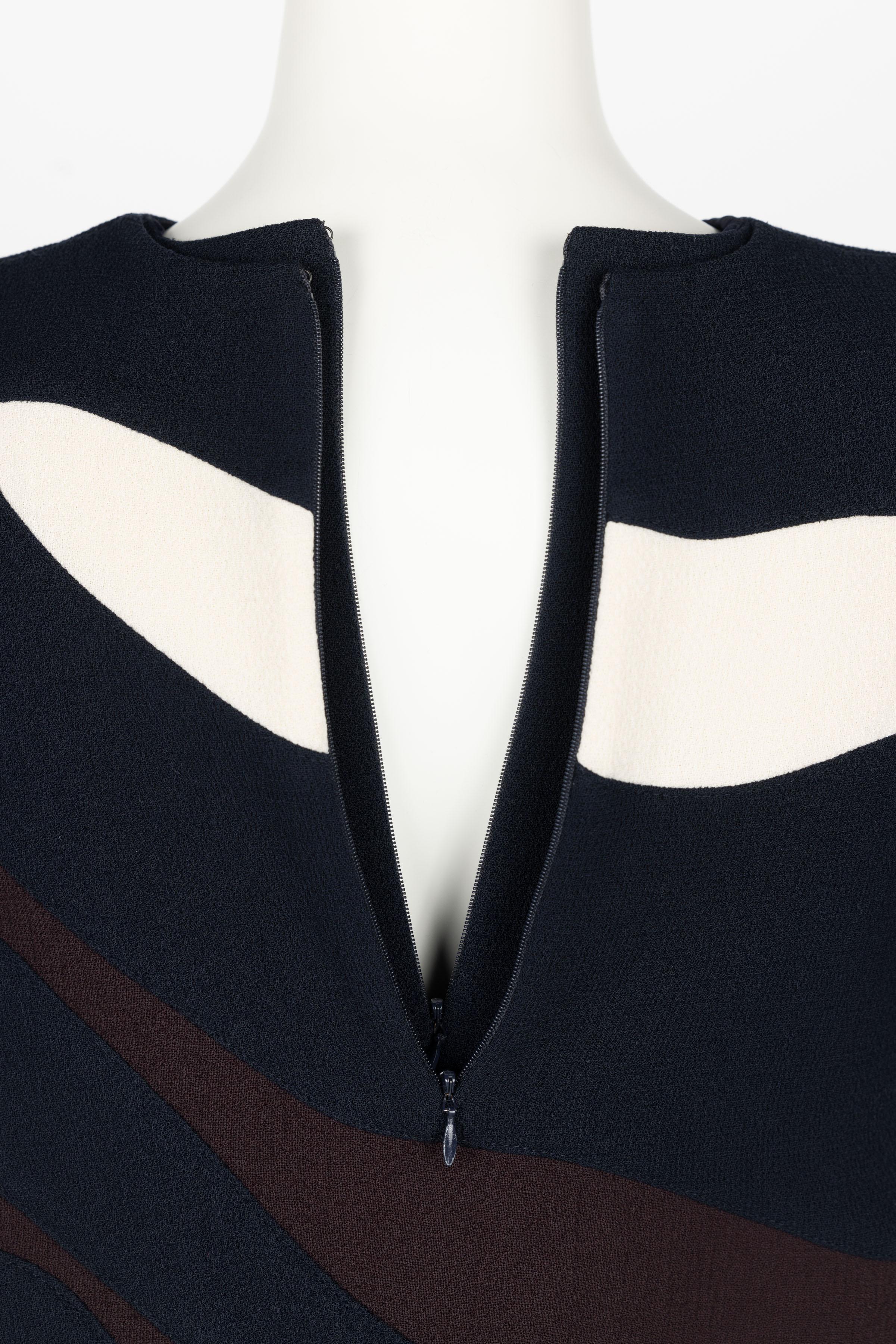 Christian Dior Raf Simmons Abstract Stripe Dress Runway Fall 2015  8