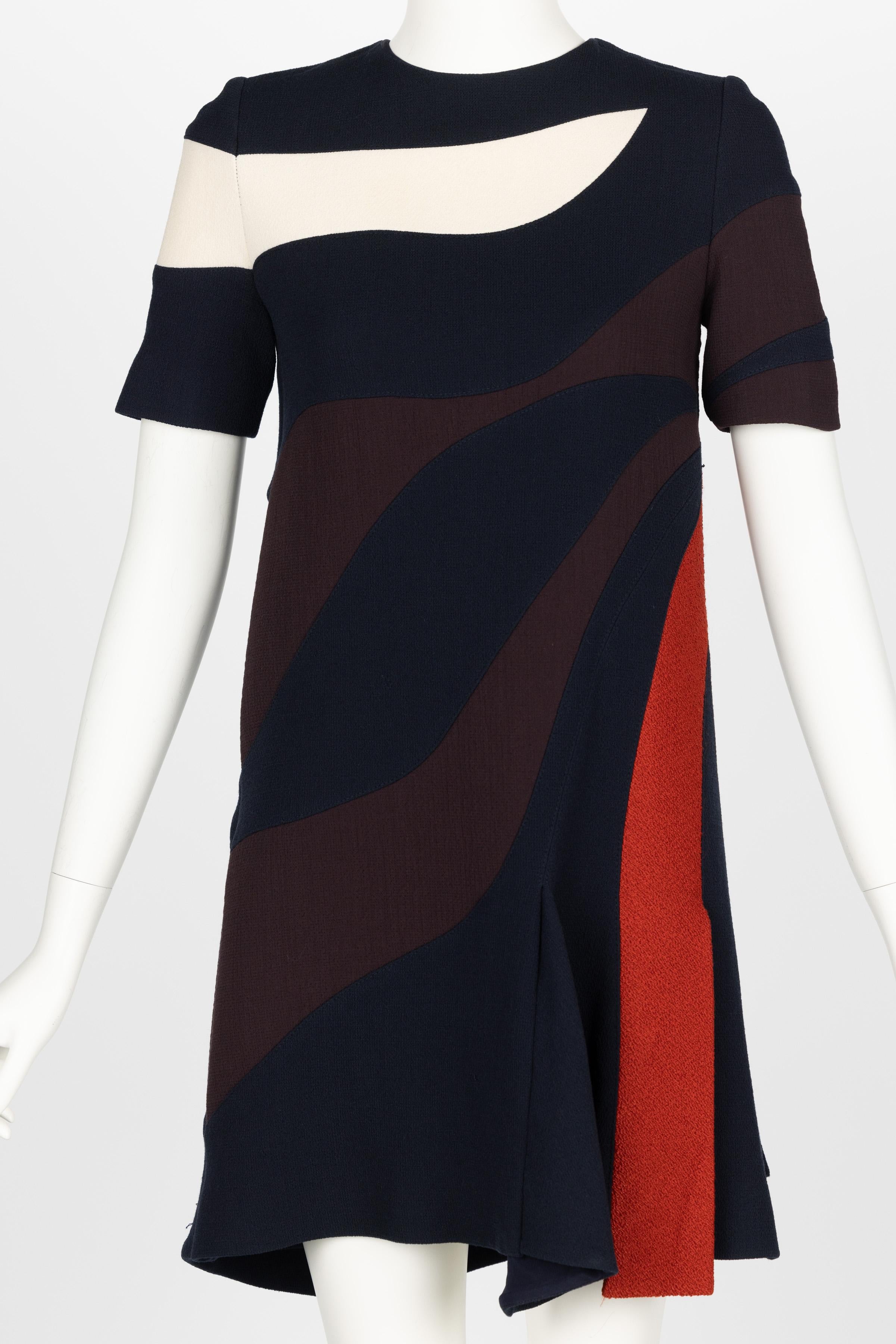 Christian Dior Raf Simmons Abstract Stripe Dress Runway Fall 2015  In Good Condition In Boca Raton, FL