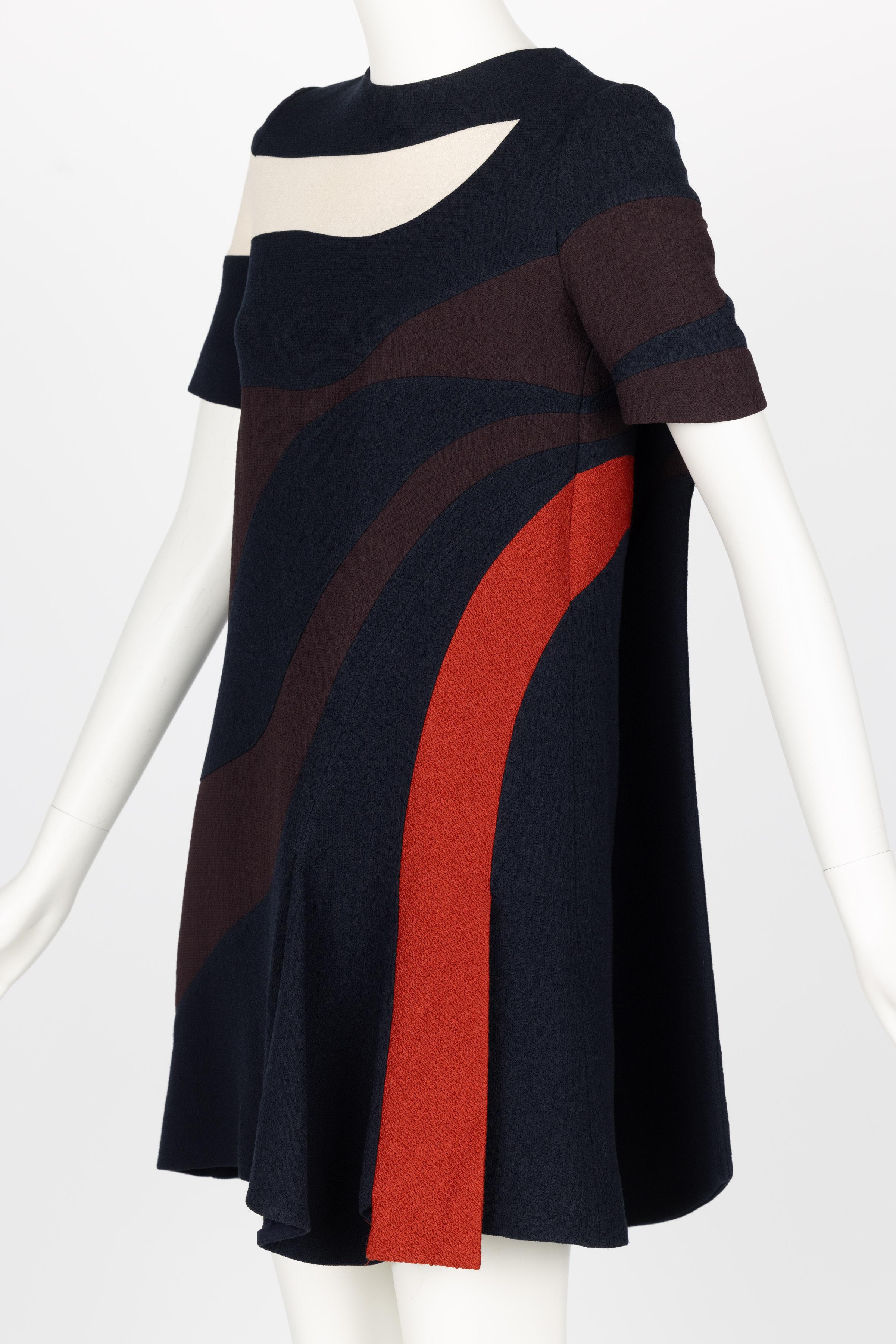 Women's Christian Dior Raf Simmons Abstract Stripe Dress Runway Fall 2015 