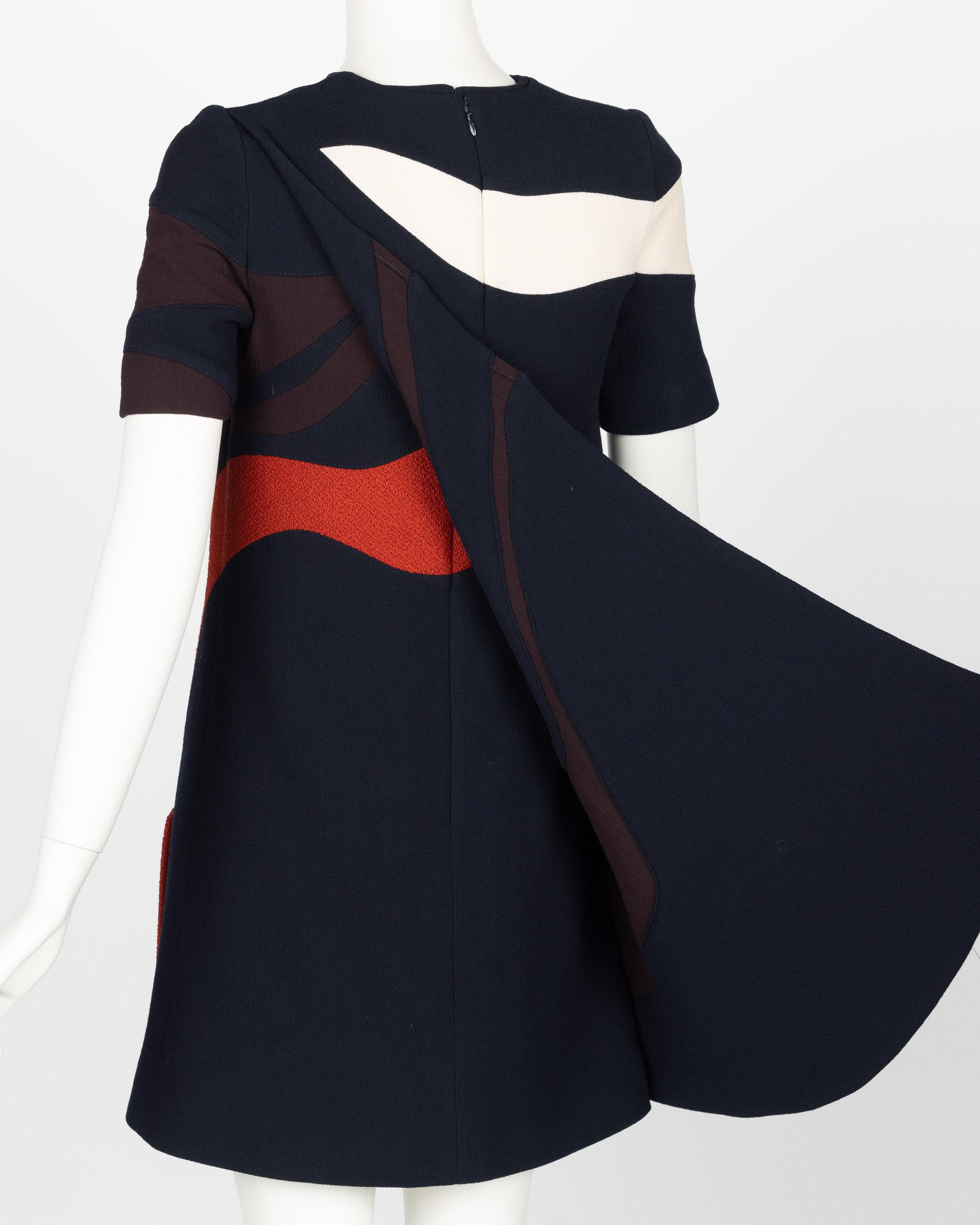 Christian Dior Raf Simmons Abstract Stripe Dress Runway Fall 2015  3
