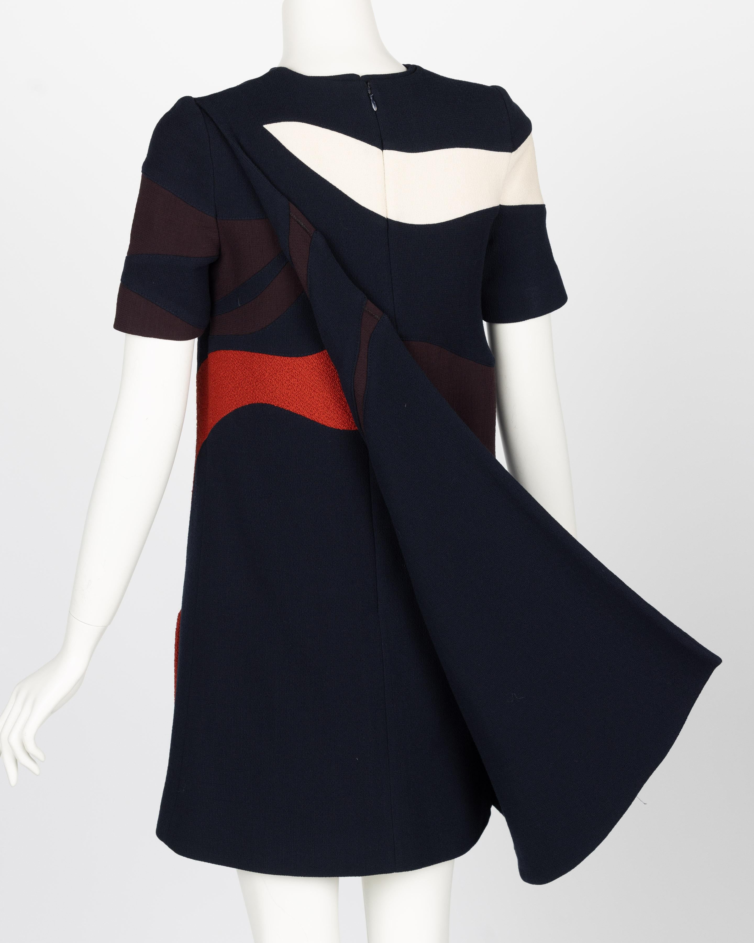 Christian Dior Raf Simmons Abstract Stripe Dress Runway Fall 2015  4
