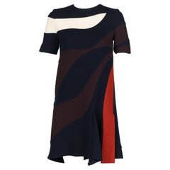 Christian Dior Raf Simmons Abstraktes gestreiftes Kleid Laufsteg Herbst 2015