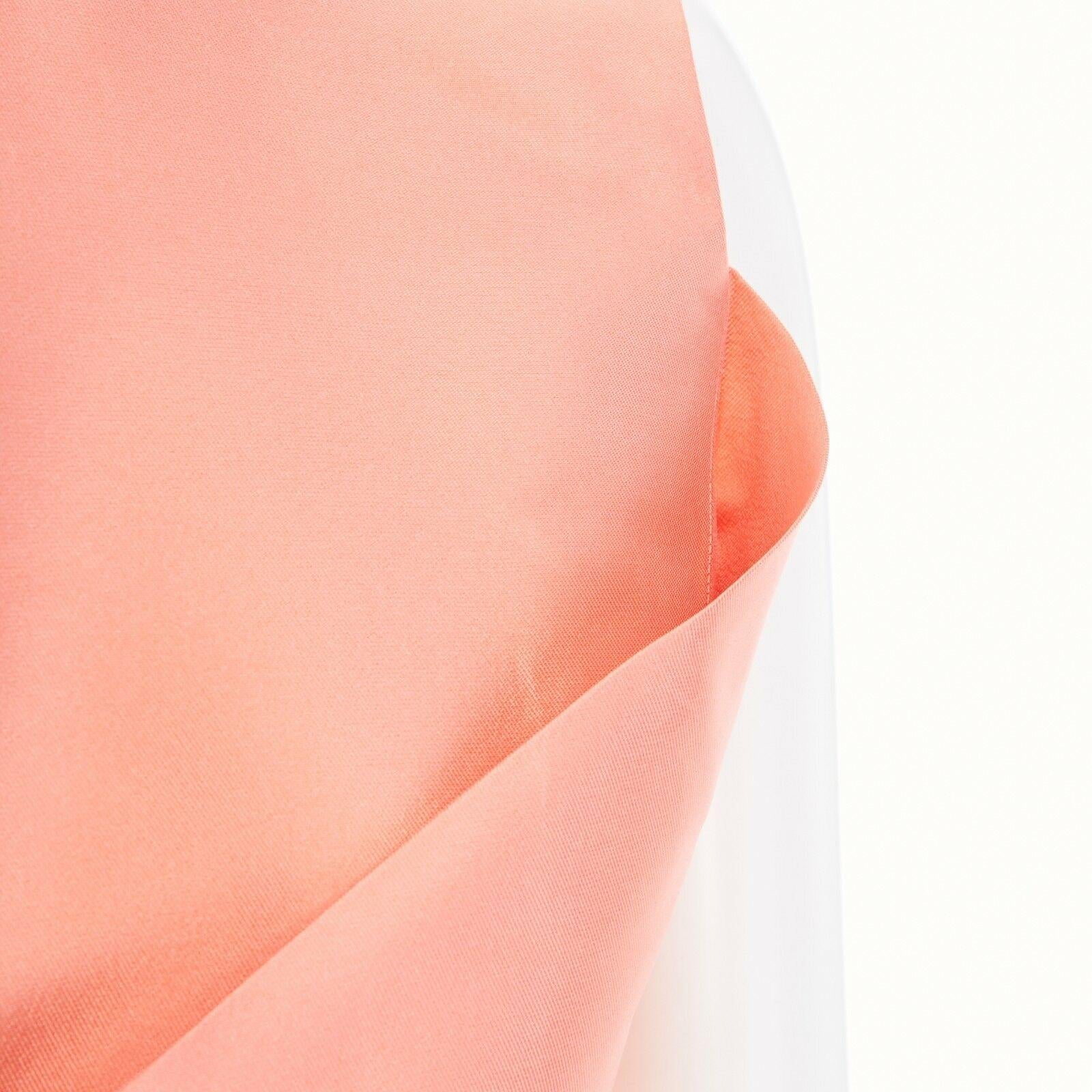 CHRISTIAN DIOR RAF SIMONS 2013 coral orange silk asymmetric cocktail dress FR38 2