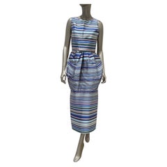 Christian Dior Raf Simons 2014 Striped Silk Dress 38
