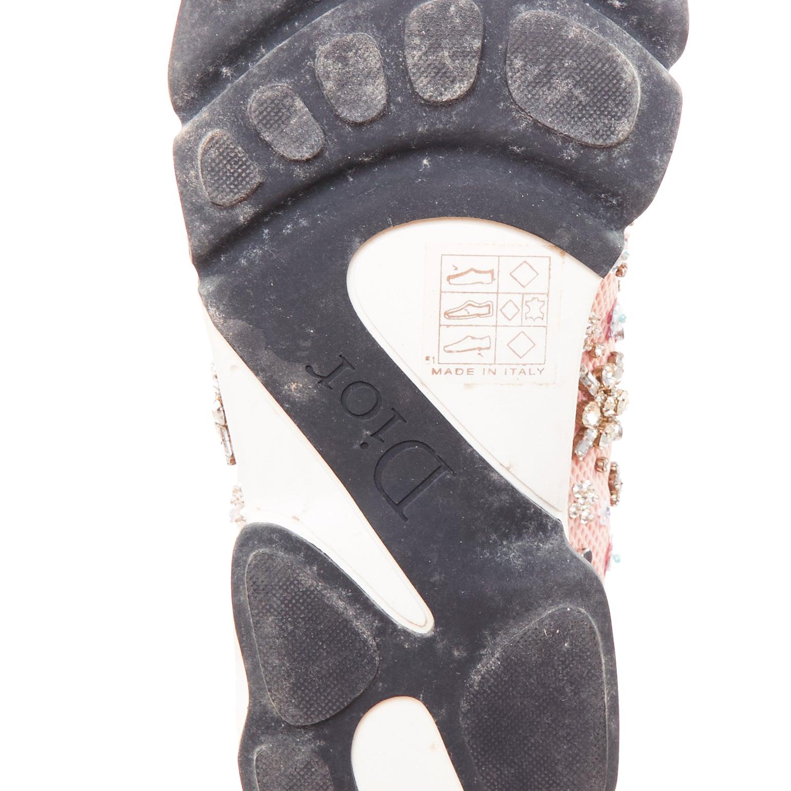 CHRISTIAN DIOR Raf Simons for Christian Dior 2019 Fushion pink embellished dad sneakers EU35.5 en vente 5