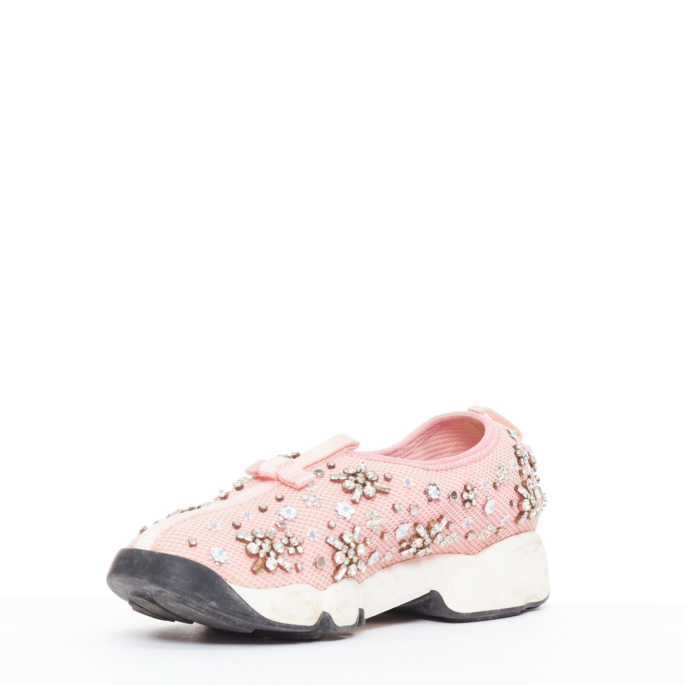 CHRISTIAN DIOR Raf Simons for Christian Dior 2019 Fushion pink embellished dad sneakers EU35.5 Bon état - En vente à Hong Kong, NT