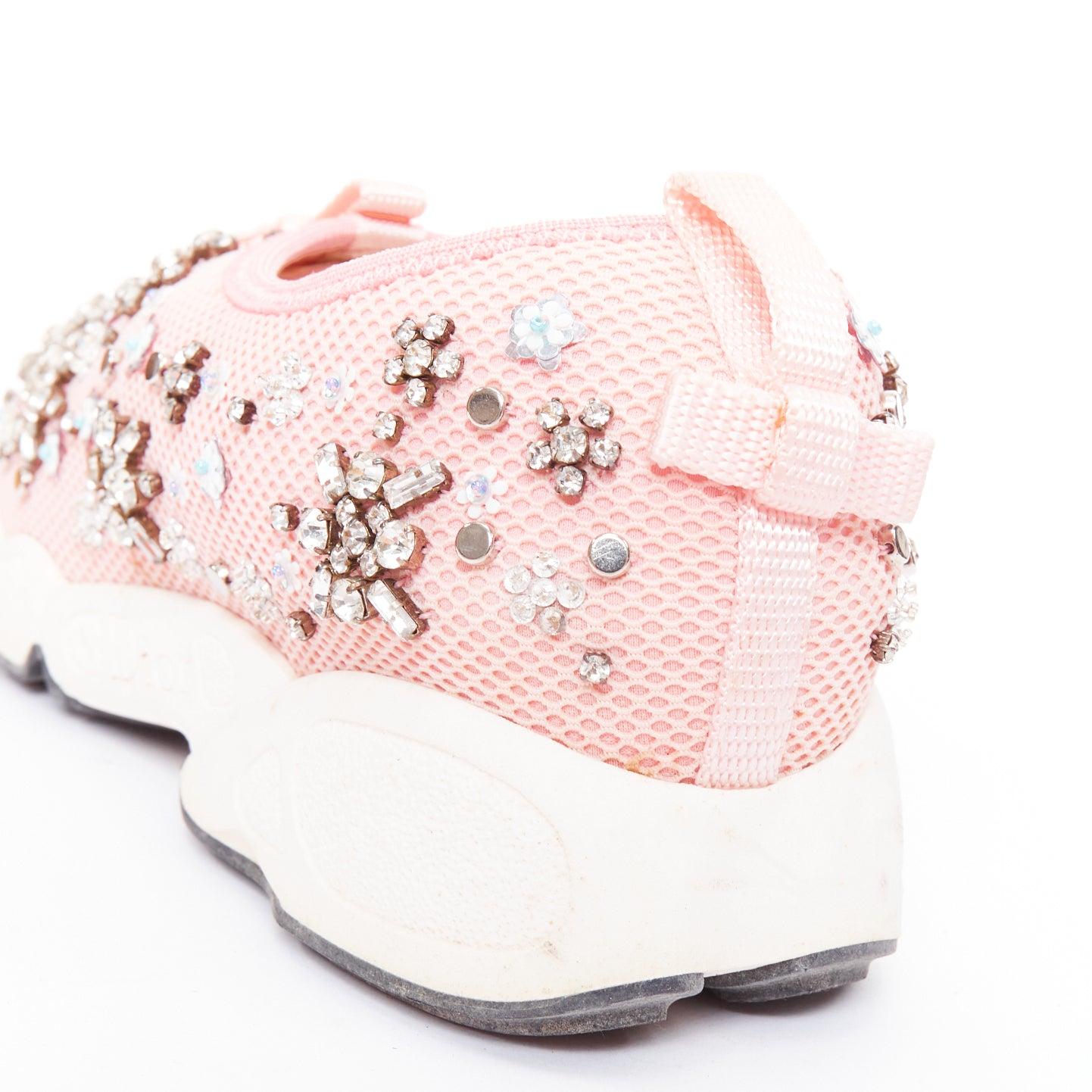 CHRISTIAN DIOR Raf Simons for Christian Dior 2019 Fushion pink embellished dad sneakers EU35.5 en vente 3