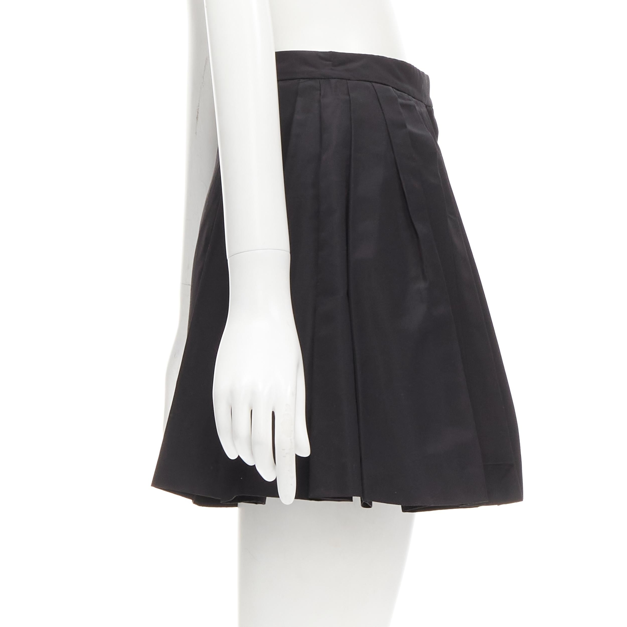 Women's CHRISTIAN DIOR Raf Simons black silk asymmetrical pleated flared shorts FR34 XS For Sale