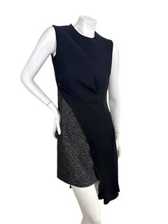 Christian Dior Raf Simons FW2015 Asymmetrical Draped Silk and Wool Dress FR 38