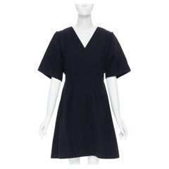 CHRISTIAN DIOR Raf Simons Kleid mit ausgestellten Nähten aus Woll Filz FR42 L