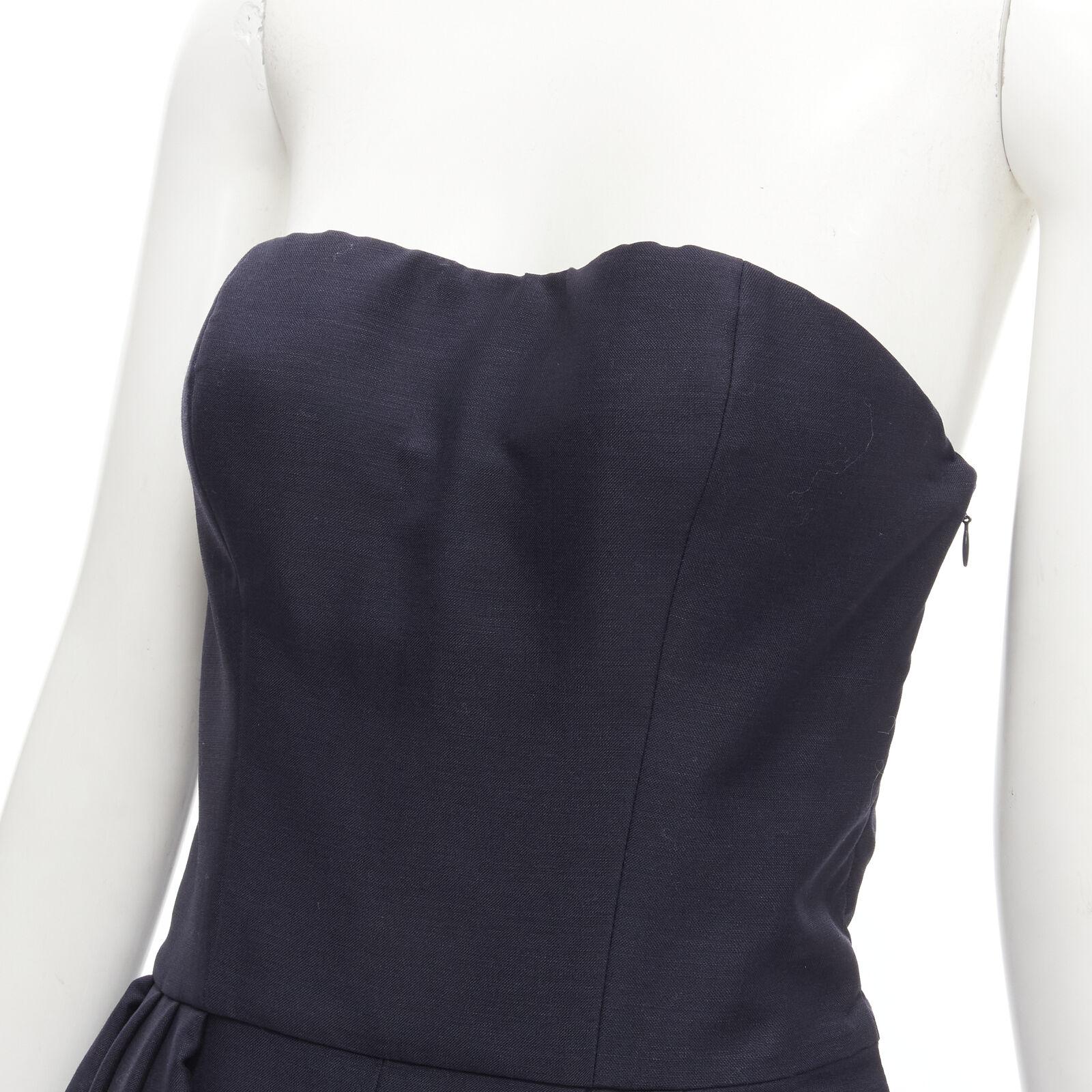 CHRISTIAN DIOR Raf Simons navy asymmetrical leg strapless corset jumpsuit FR36 S
Reference: AAWC/A00146
Brand: Christian Dior
Designer: Raf Simons
Material: Mohair, Wool
Color: Navy
Pattern: Solid
Closure: Zip
Lining: Fabric
Extra Details: White
