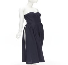 Raf Simons for Christian Dior tuta a corsetto asimmetrica senza spalline FR36 S.