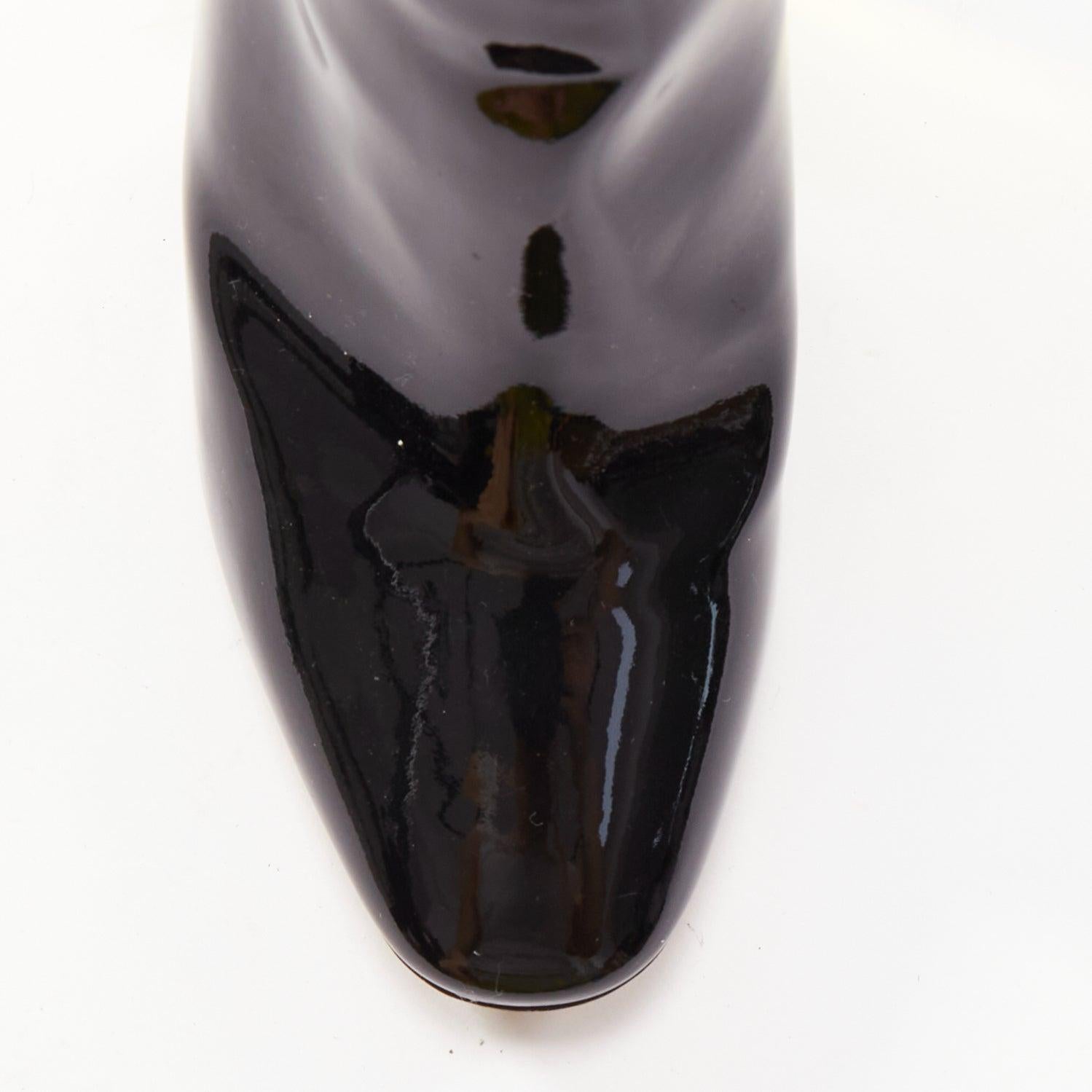 CHRISTIAN DIOR Raf Simons Runway black patent yellow lucite boots EU36 1