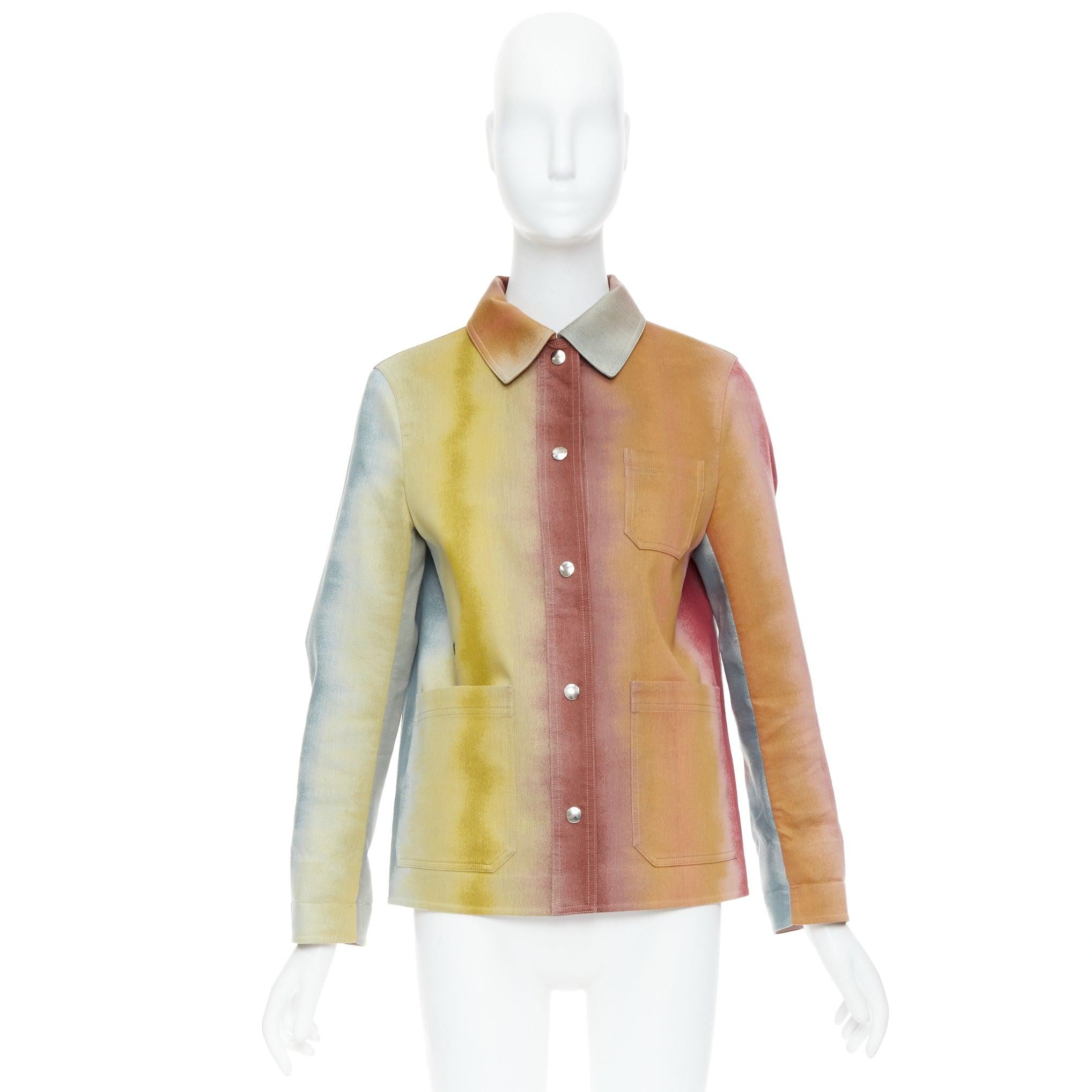 CHRISTIAN DIOR rainbow dye monogram lined trucker coat FR36 S 5