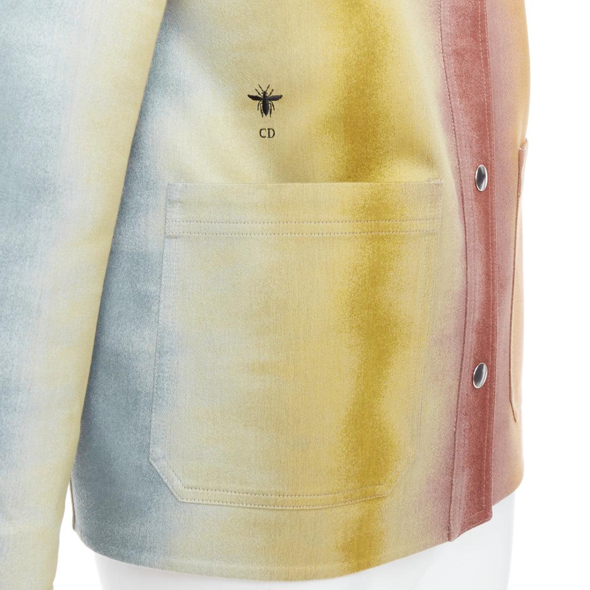 CHRISTIAN DIOR rainbow dye monogram lined trucker coat FR36 S
Reference: NILI/A00080
Brand: Dior
Designer: Maria Grazia Chiuri
Material: Cotton, Blend
Color: Multicolour
Pattern: Tie Dye
Closure: Snap Buttons
Lining: Multicolour Fabric
Extra