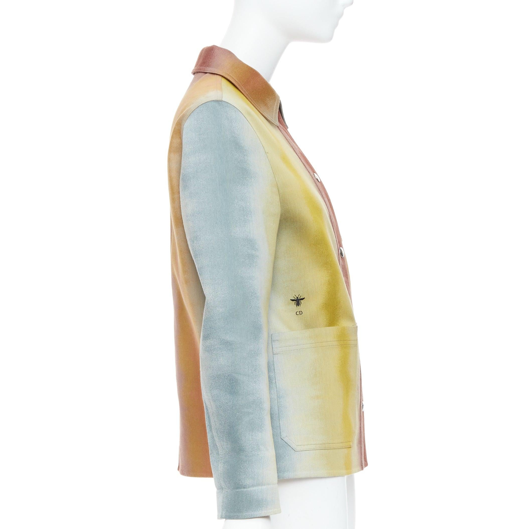 Women's CHRISTIAN DIOR rainbow dye monogram lined trucker coat FR36 S