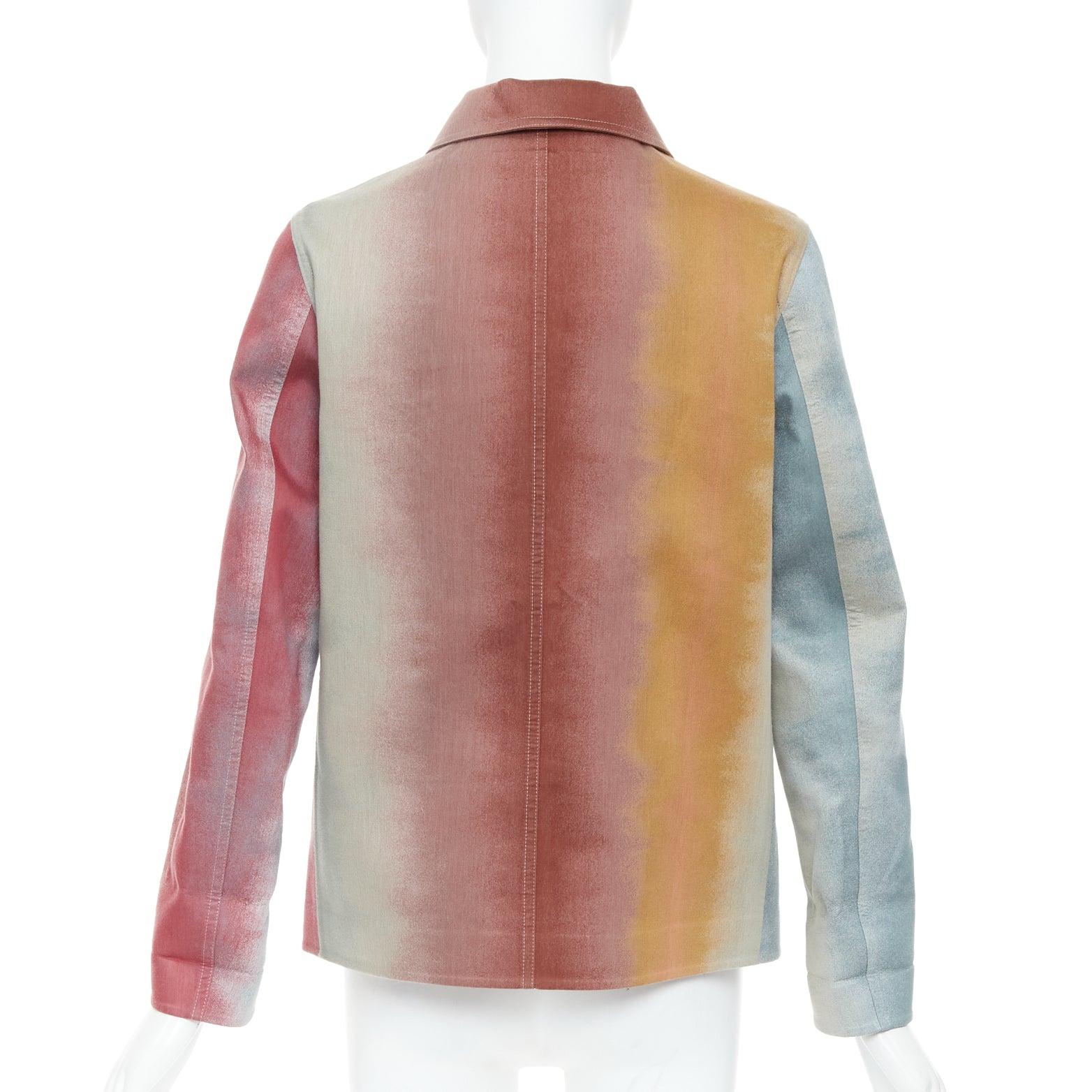 CHRISTIAN DIOR rainbow dye monogram lined trucker coat FR36 S 1