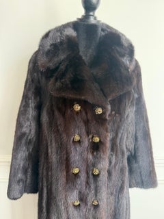Christian Dior ranch mink fur notch collar fur coat size 10 M
