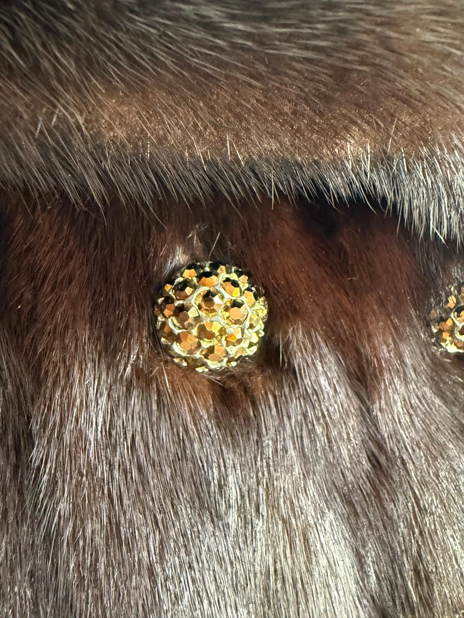 Manteau en fourrure de vison de Christian Dior à col cranté taille 10 M en vente 1