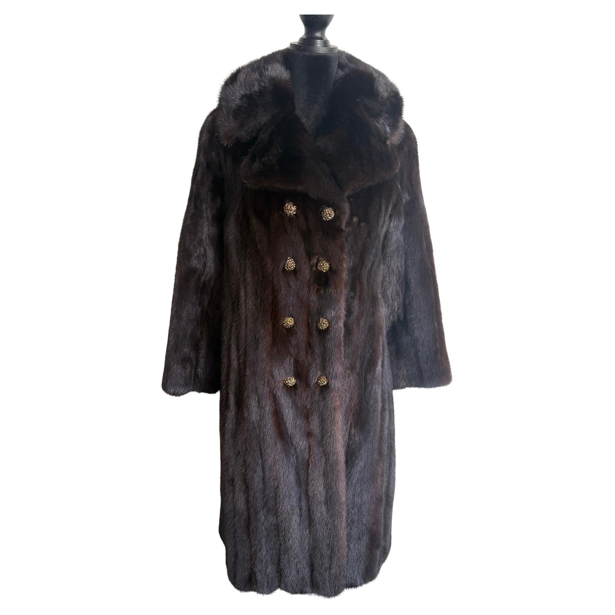 Christian Dior cappotto in pelliccia di visone con colletto a tacca taglia 10 M.