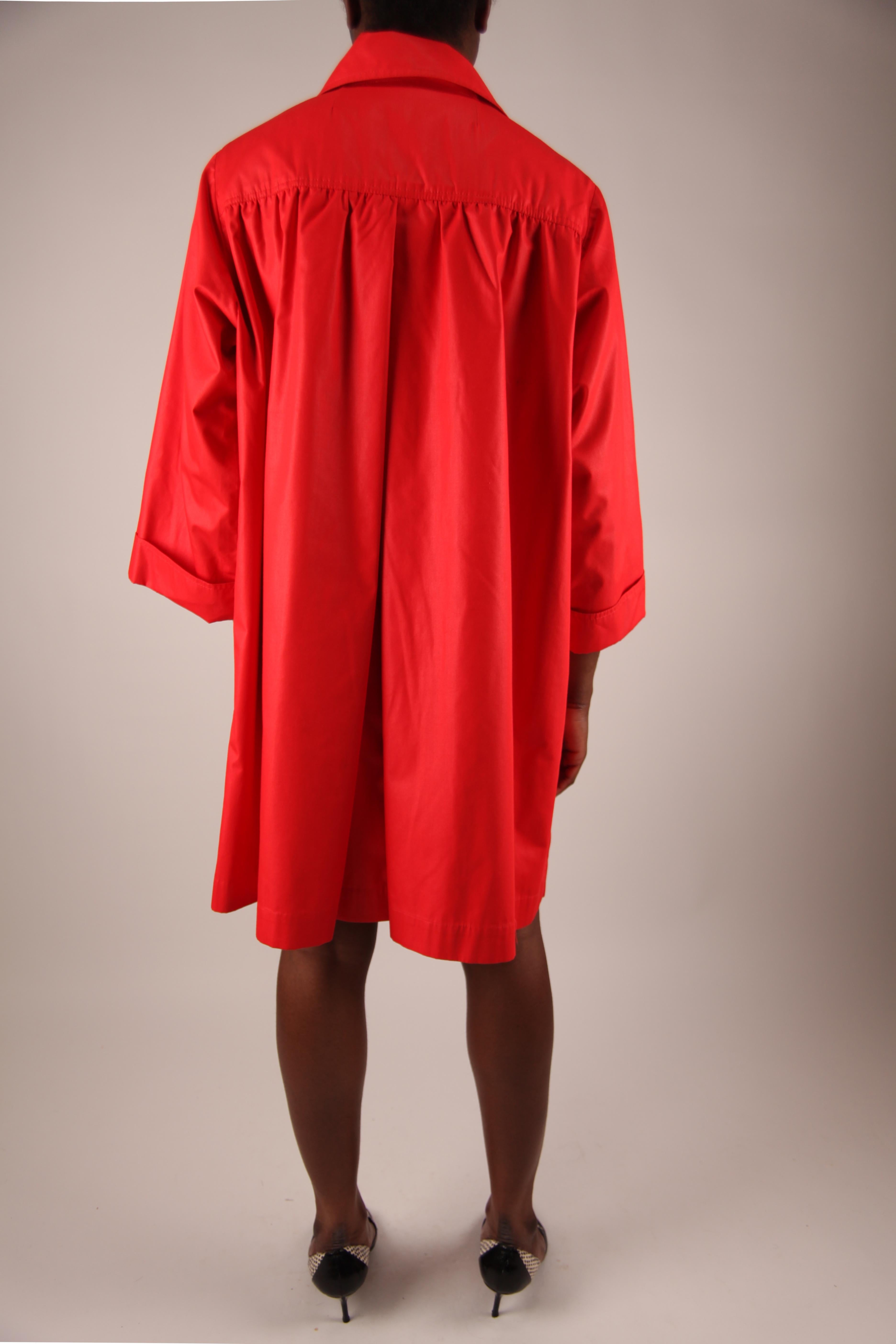 Women's Christian Dior rare  modernist 1960s waxed red mini coat.