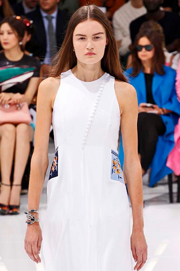 Christian Dior Vestido de Seda Bordada Raf Simmons Rare Runway Gris en venta