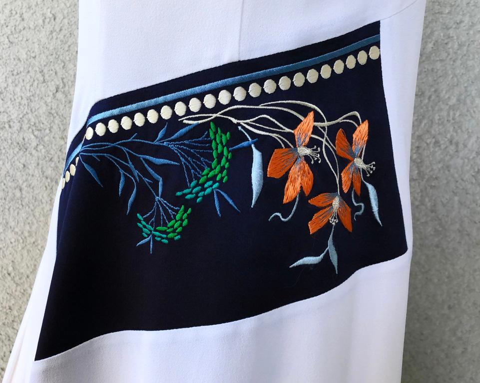 Christian Dior Vestido de Seda Bordada Raf Simmons Rare Runway en venta 1