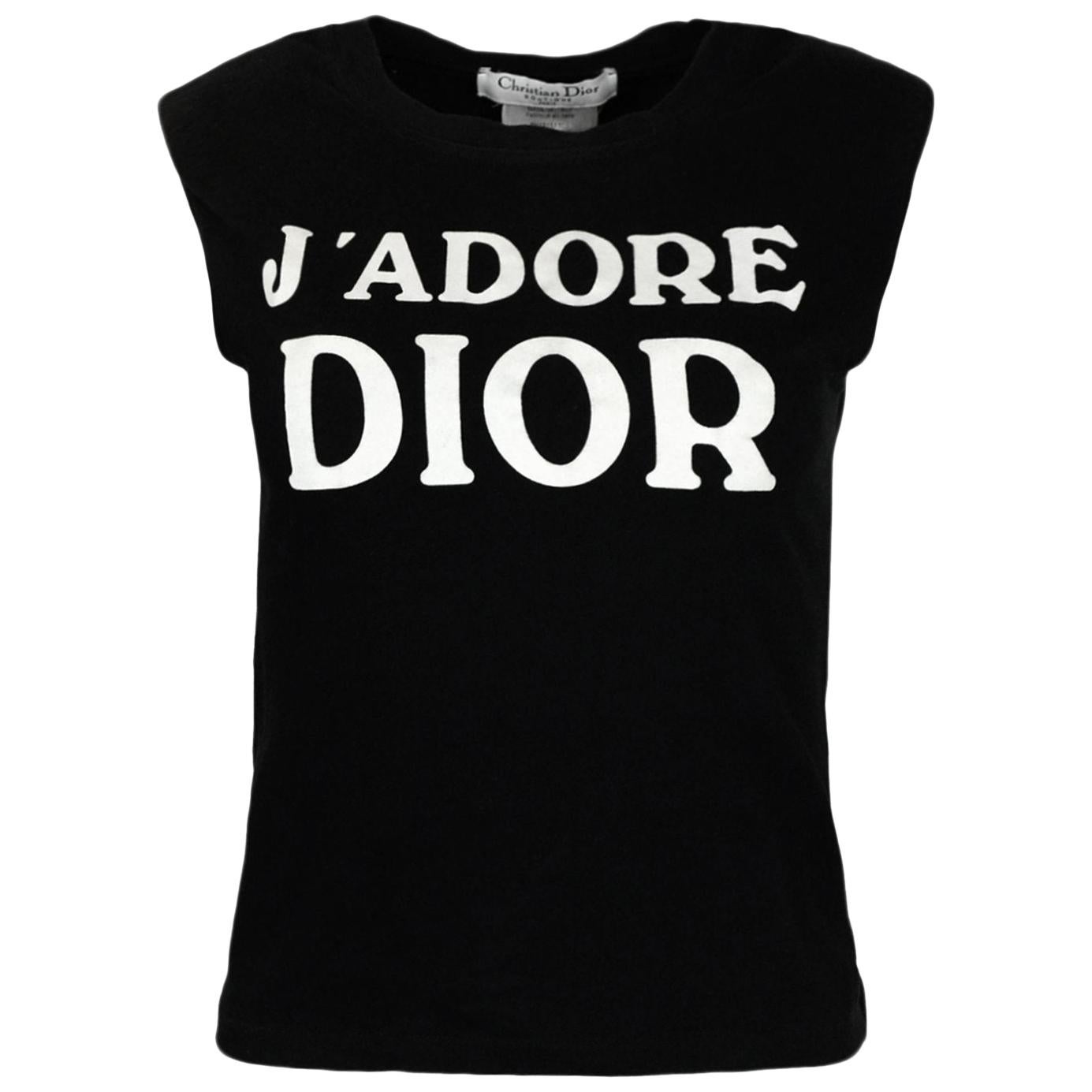 Christian Dior RARE Vintage Black/White J'Adore Tank Top sz 6 at 1stDibs | j'adore  dior black tank top, j'adore dior tank top, j'adore dior top vintage