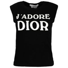 Christian Dior RARE Vintage Black/White J'Adore Tank Top sz 6