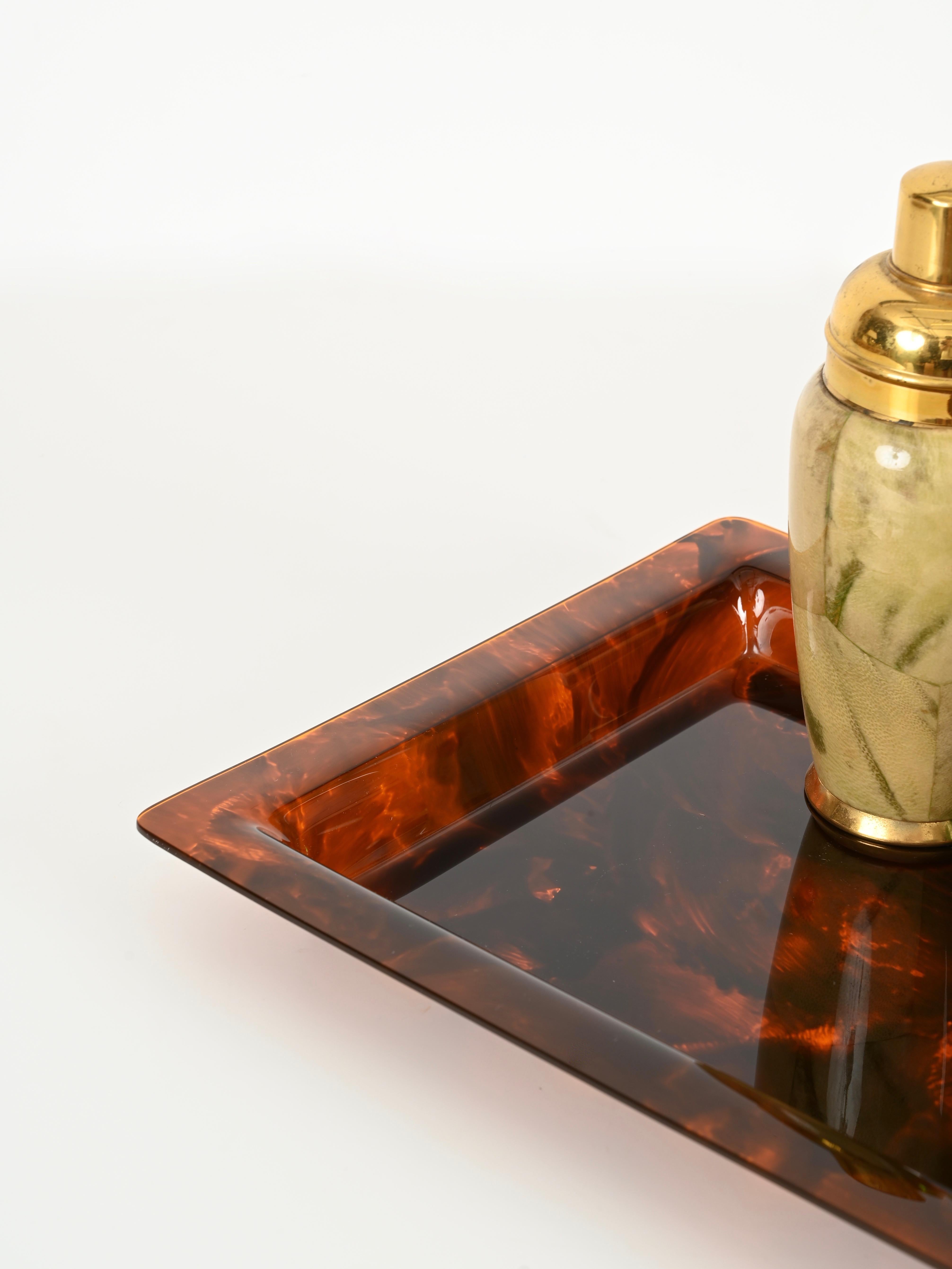 Christian Dior Vassoio rettangolare in lucite effetto tartaruga, Italia anni '70 in vendita 8