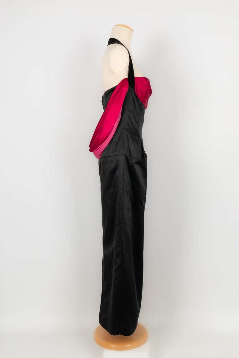 dior red satin dress 2010 Christian Dior by Galliano Red Sheer Silk Black Bra Bias-Cut Gown