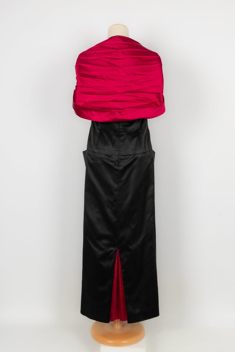 Christian Dior Red and Black Silk Satin Long Dress For Sale at 1stDibs Christian Dior Red and Black Silk Satin Long Dress For Sale at 1stDibs