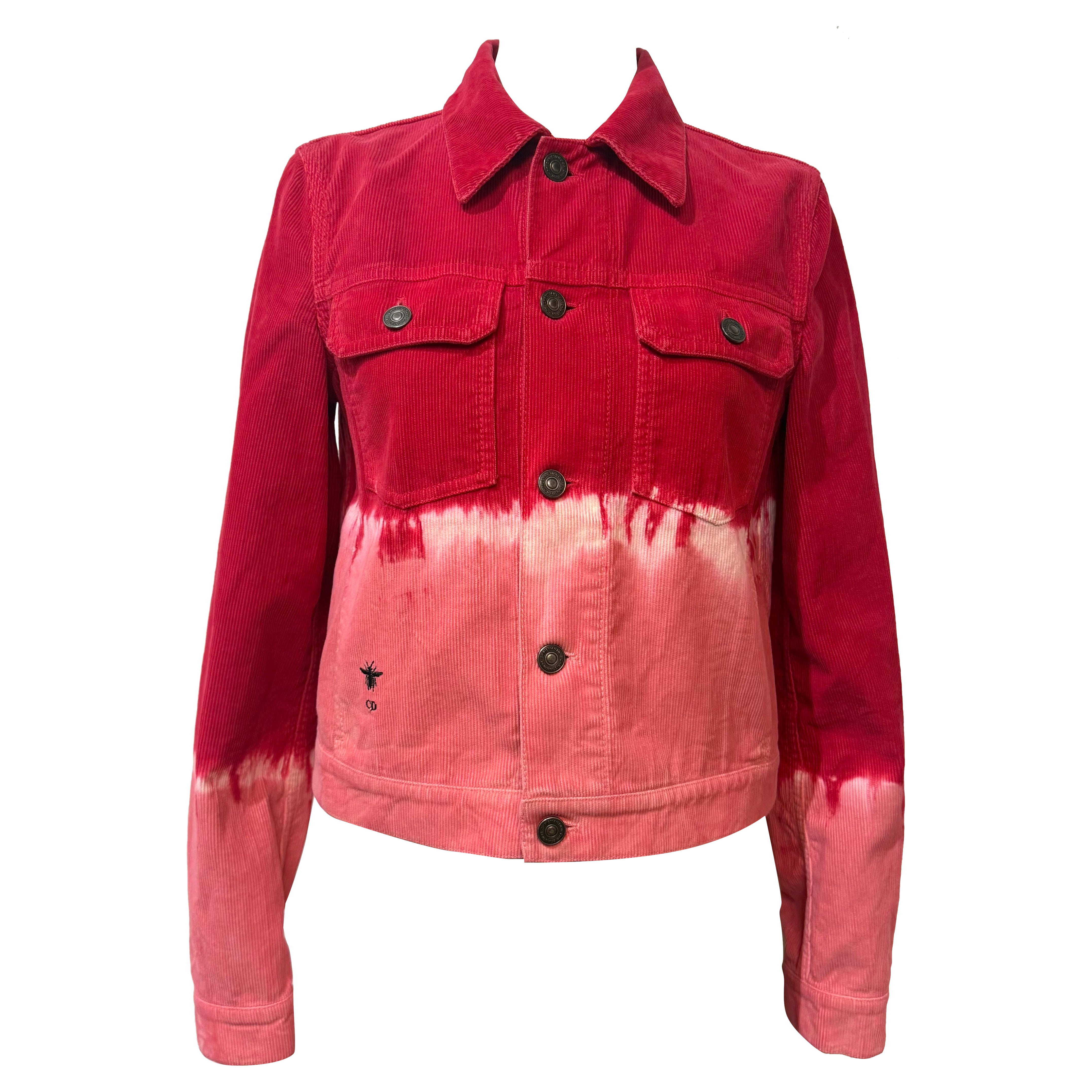 Christian Dior Giacca di velluto rosso e rosa FR 34 / IT 38 in vendita