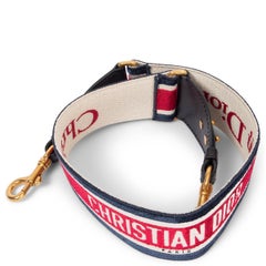 CHRISTIAN DIOR red blue white 2021 LOGO VELVET Bag Strap