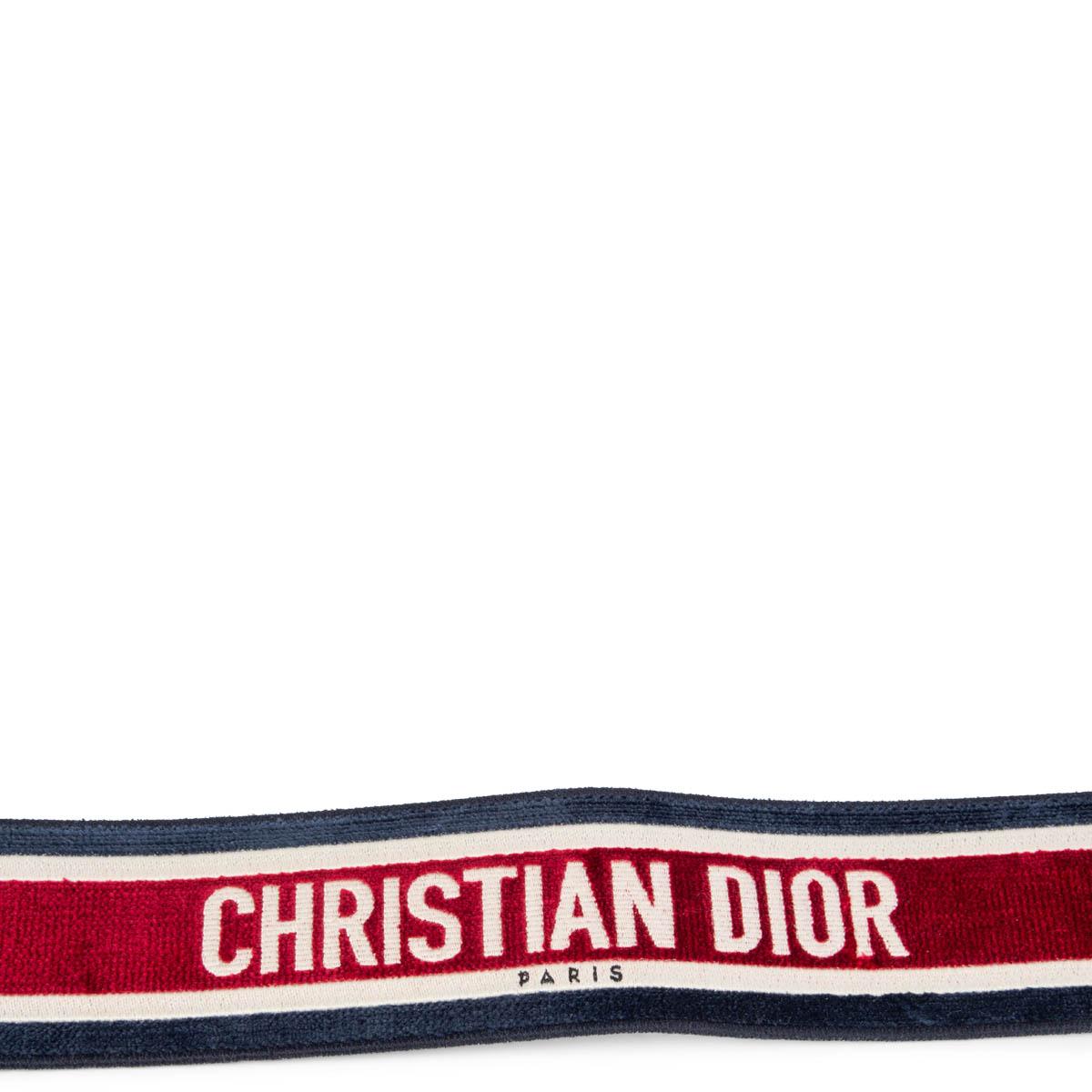 Women's CHRISTIAN DIOR red blue white 2021 LOGO VELVET Bag Strap For Sale