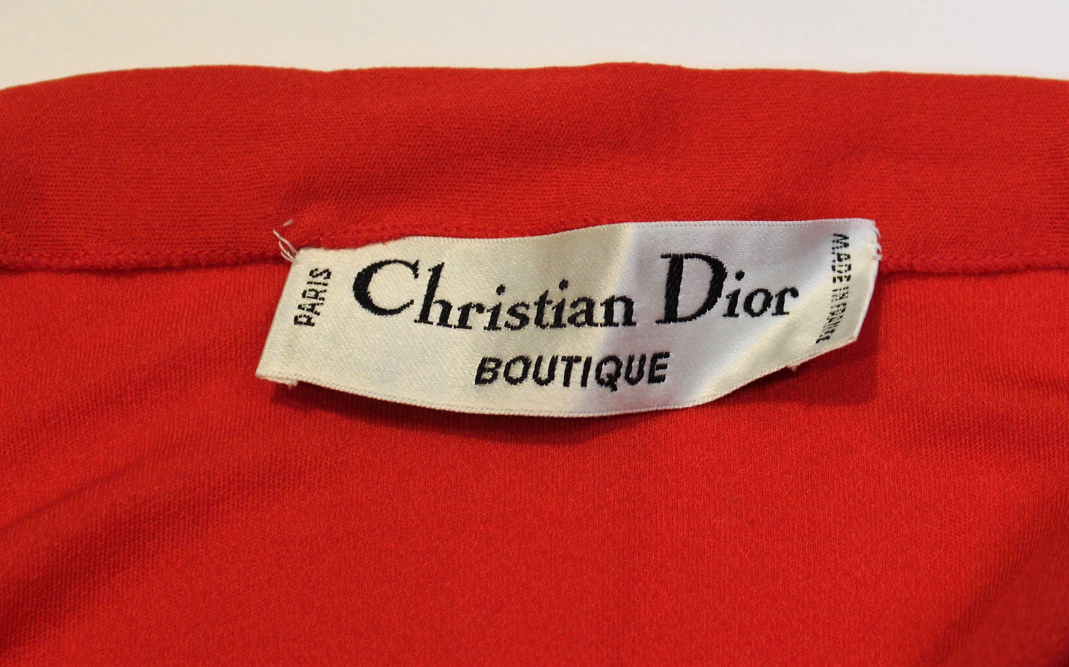 Christian Dior Red Boutique Paris Dress and Evening Top For Sale 1