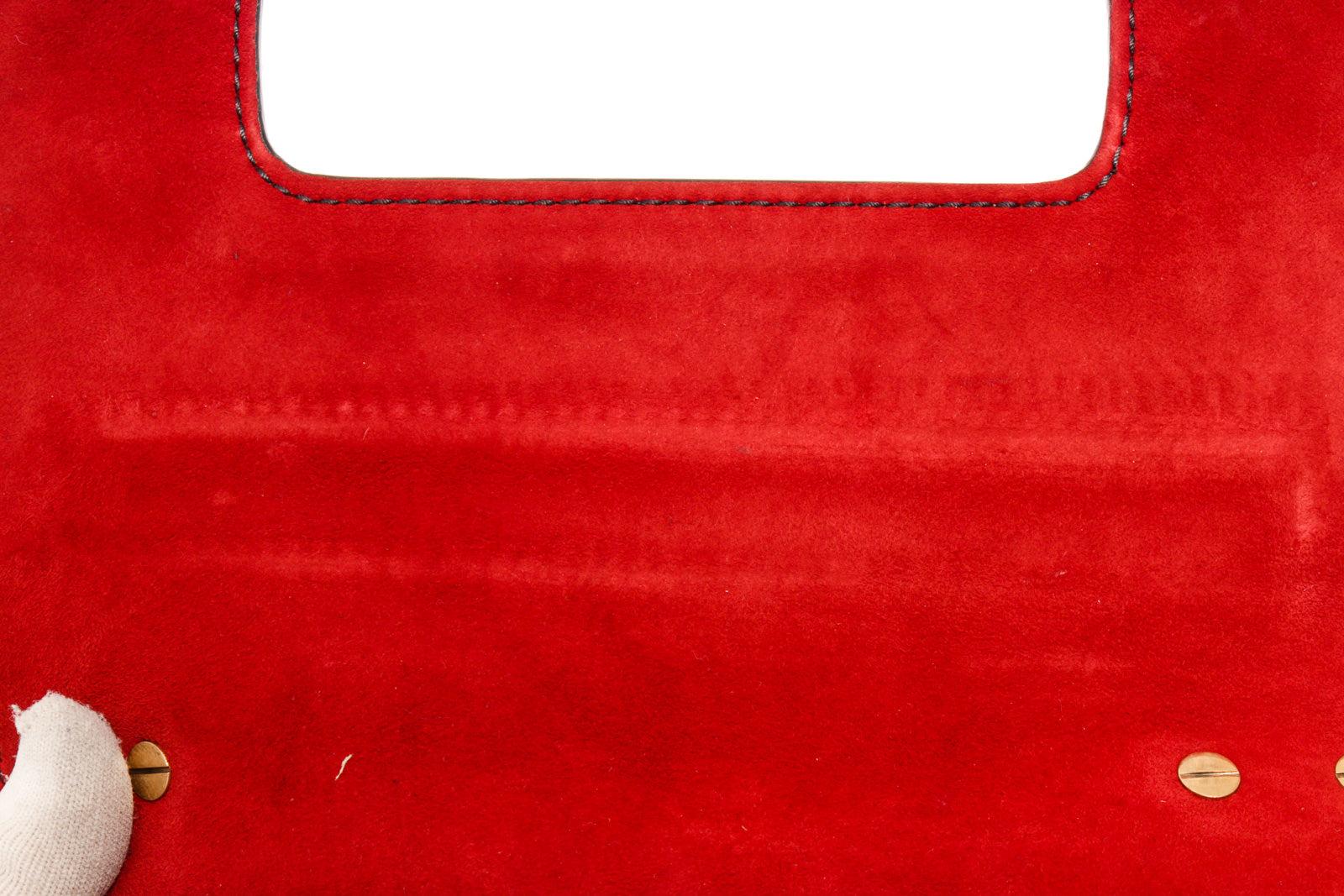 Women's Christian Dior Red Calfskin Leather J'adior Chain Flap Bag