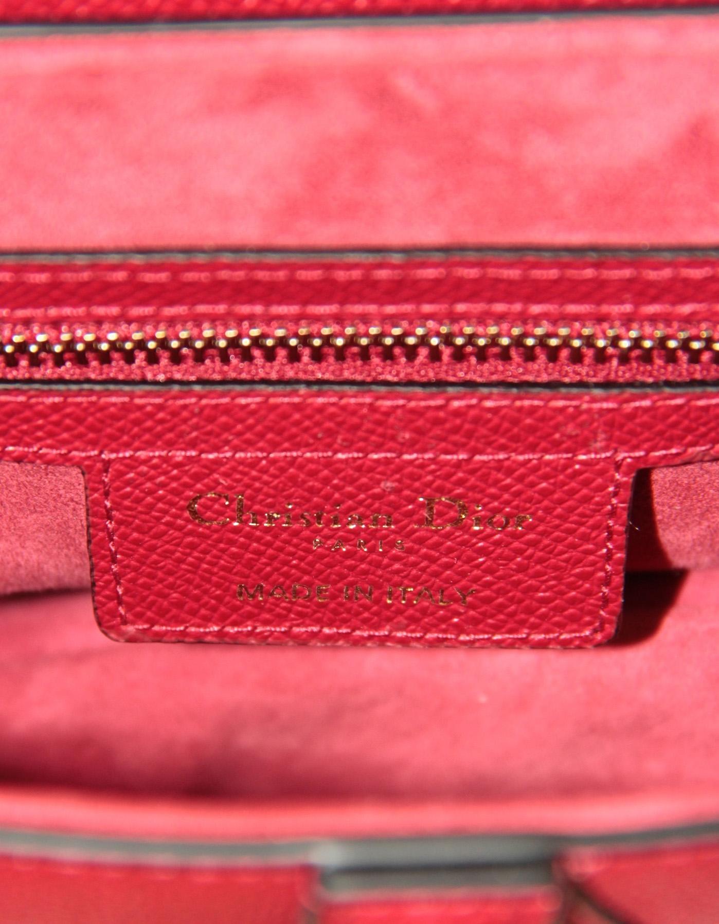 Christian Dior Bolso rojo de piel de becerro con correa en venta 3