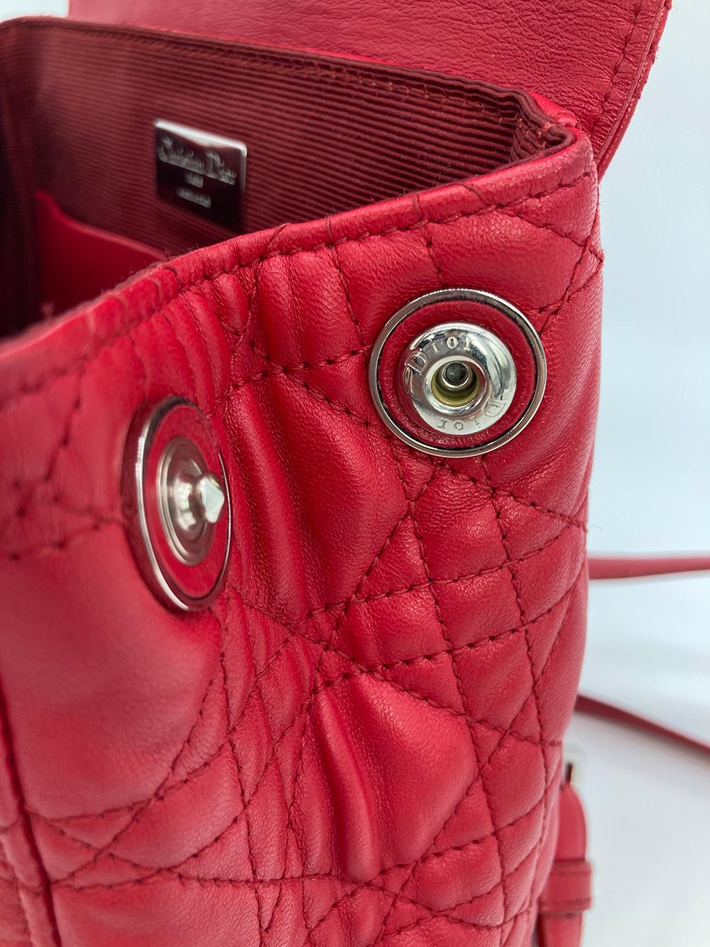 Christian Dior Red Cannage Quilted Leather Stardust Backpack 6