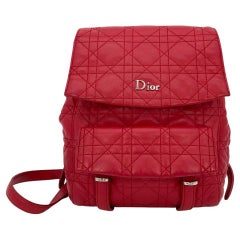 Christian Dior Red Cannage Quilted Leather Stardust Backpack